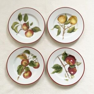 Williams Sonoma Apple Fruit Plates Set of 4 | 8” Salad Dessert | Made in Japan